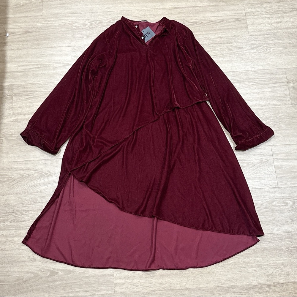 NWT by the way. Deep Red Velvet Dress XL
